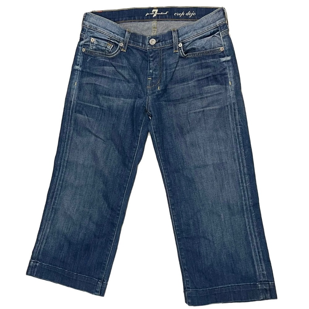 7 For All Mankind Crop Dojo Denim Blue Jeans, Women’s Sz 29